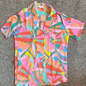 Olivaceous Multicolor Abstract Button Down Shirt